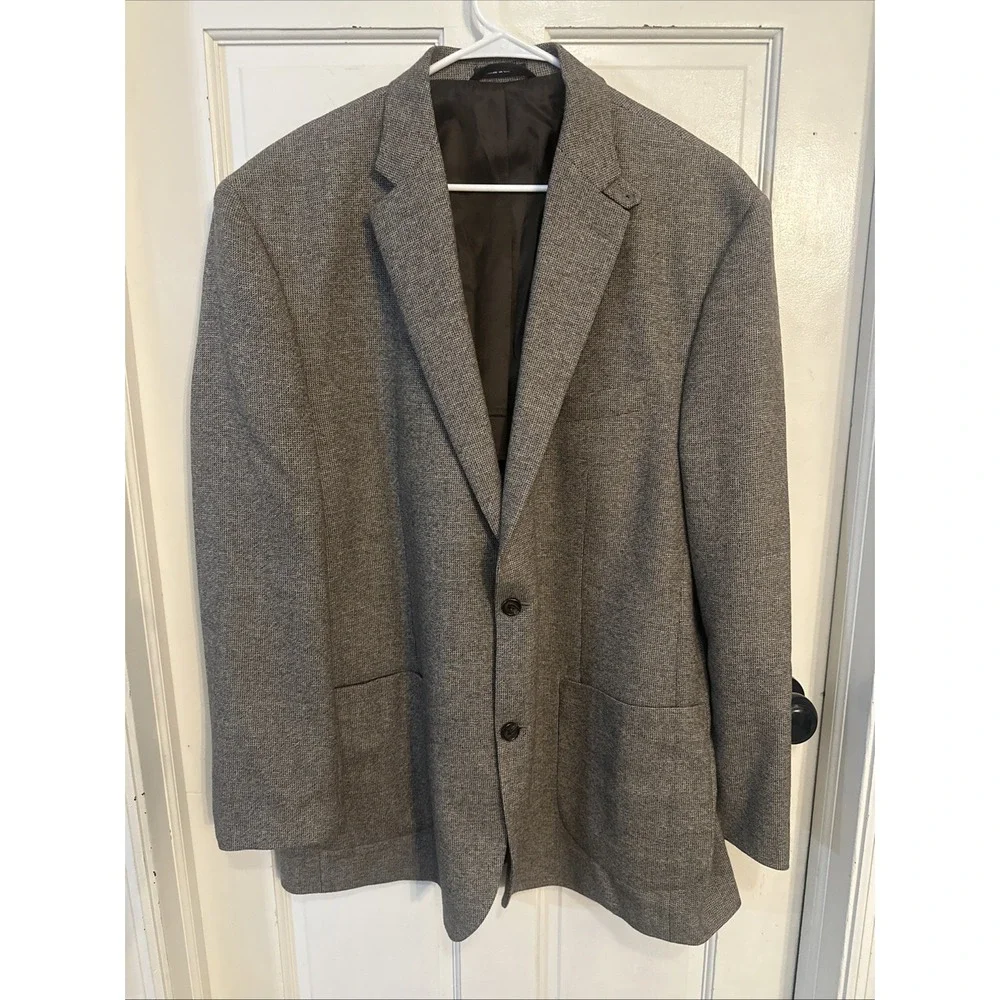Ralph Lauren Made Expressly For Dillards Blazer Mens Size 48L 100% Wool Brown